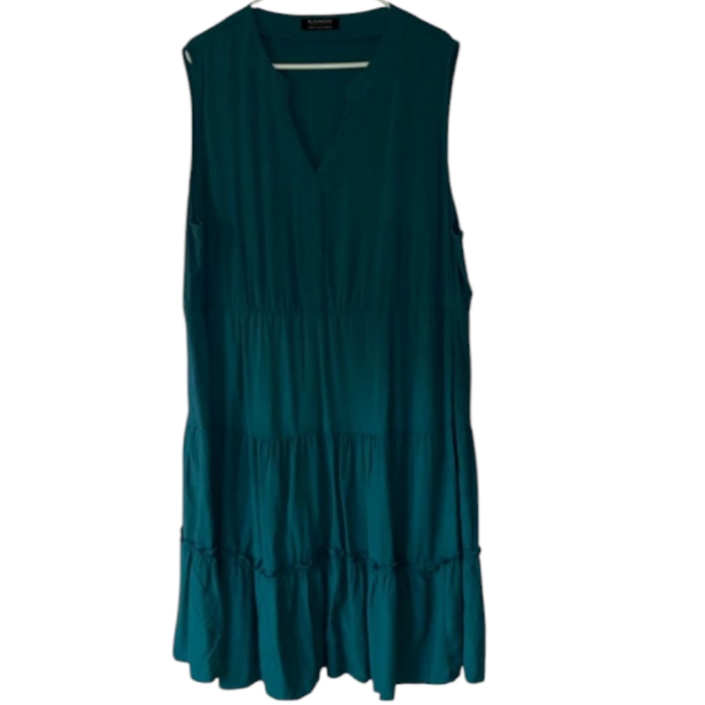 BloomChic Boho Blue Sleeveless Tiered Midi Dress Size 22/24